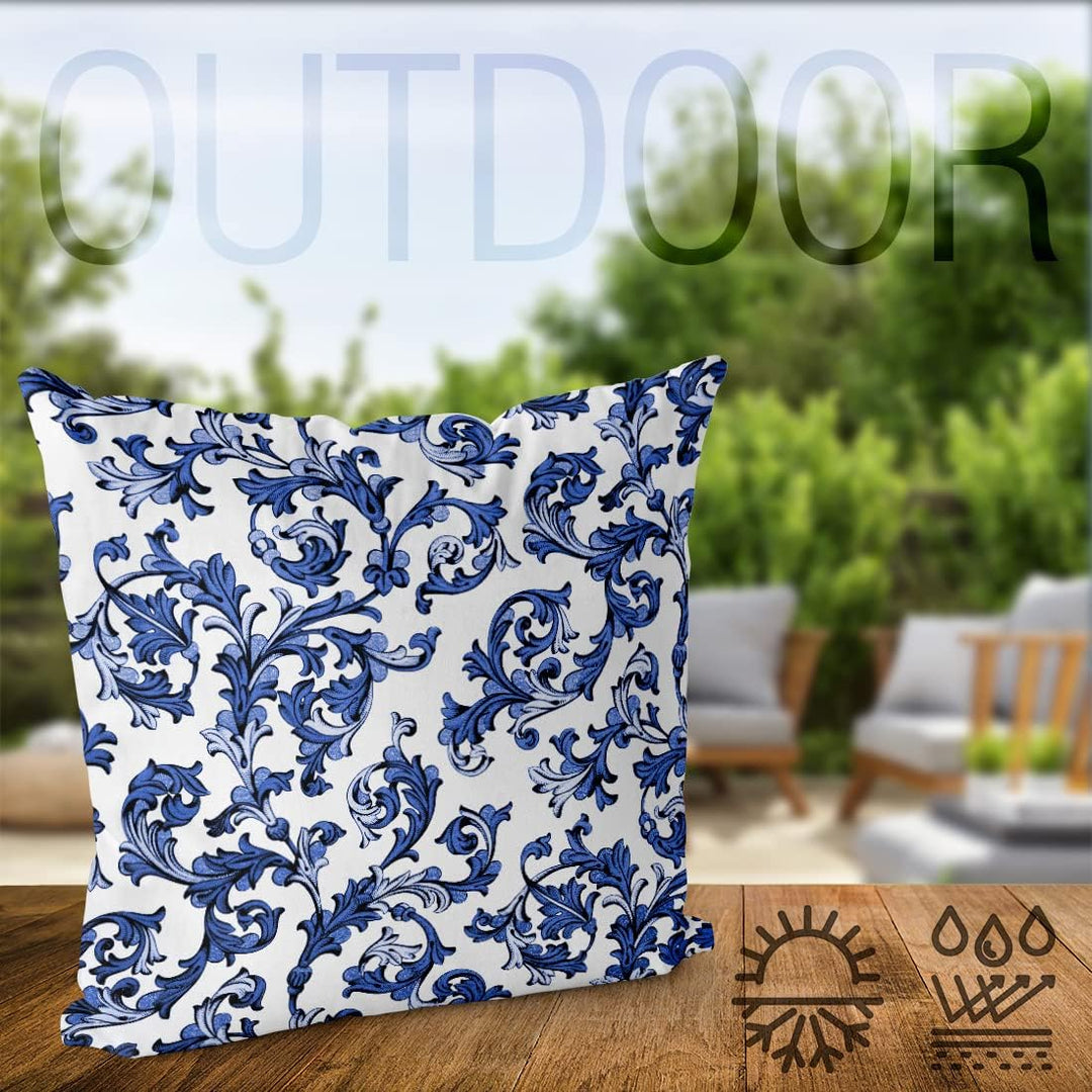 VOID Florales Blumenmuster Blau Kissenbezug Kissenhülle Sofakissen Kissen Deko Outdoor-Kissen Dekoki