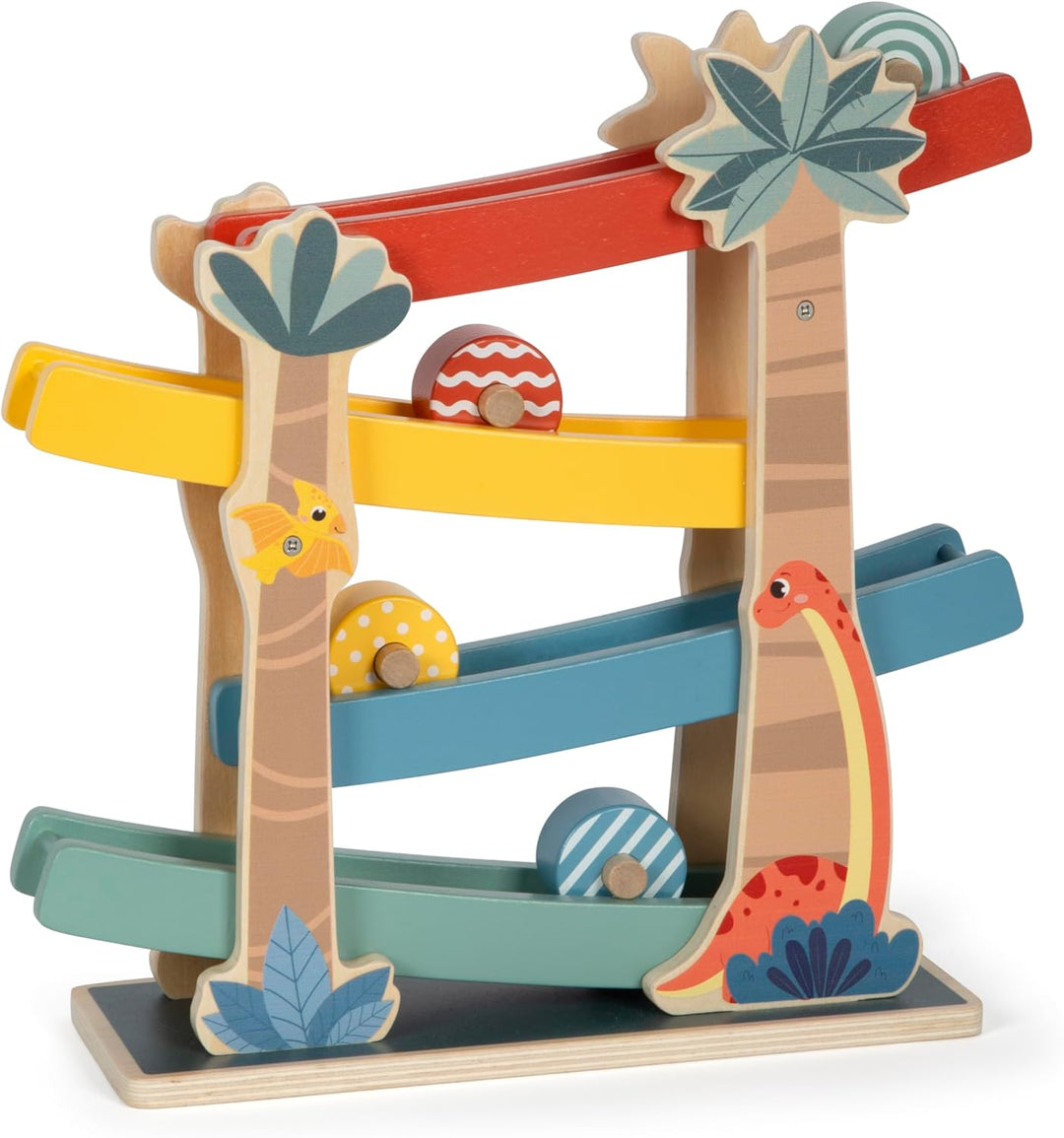 small foot Kugelbahn „Dino“, robuste Kullerbahn aus FSC 100%-zertifiziertem Holz, für Kinder ab 18 M