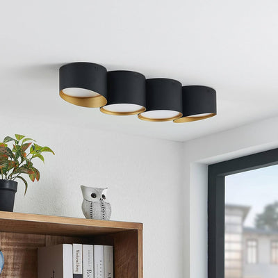 Lindby Deckenlampe 'Kianush' (Modern) in Schwarz aus Metall u.a. für Wohnzimmer & Esszimmer (4 flamm