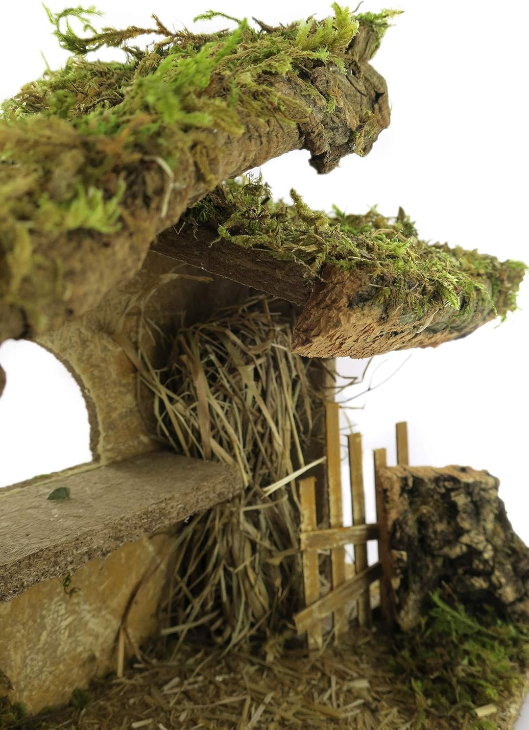 Bertoni Leere Holzhütte mit Zaun und Fenster, Holz, Mehrfarbig, Einheitsgrösse