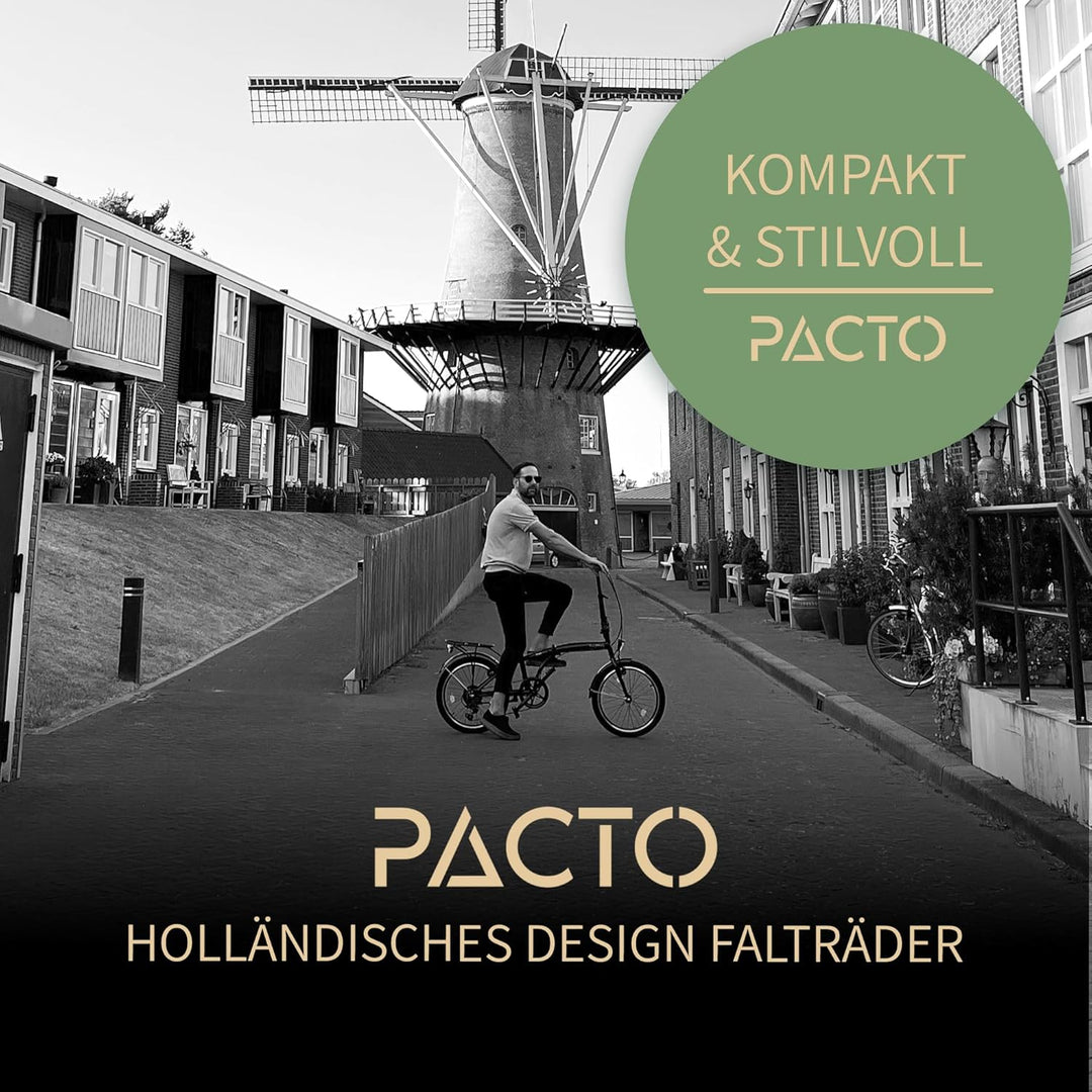 PACTO Ten Klapprad 20 Zoll mit Schnelles Faltsystem (10 Sek), Stahlrahmen, Leichtgewicht (16KG), Shi
