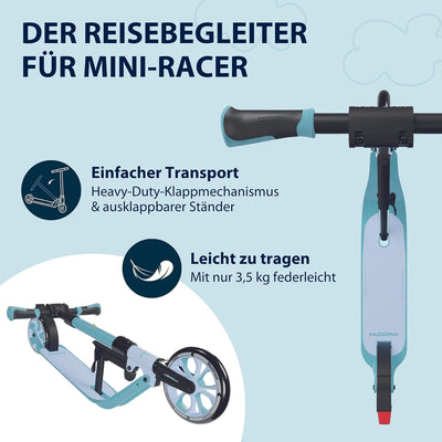 HUDORA BigWheel® 180 Advanced Junior - Hochwertiger & sicherer Kinder Roller ab 3 Jahre - Zusammenkl