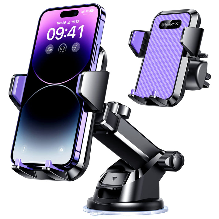 VANMASS Handyhalterung Auto Lüftung Elegantes violett Handy Halterung Auto 4 in 1 Handyhalter Auto S