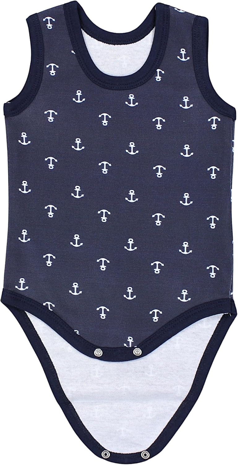 TupTam Baby Jungen Achselbody – Weicher Baby Body im 5er Pack aus Baumwolle, Body Baby Unifarben OEK