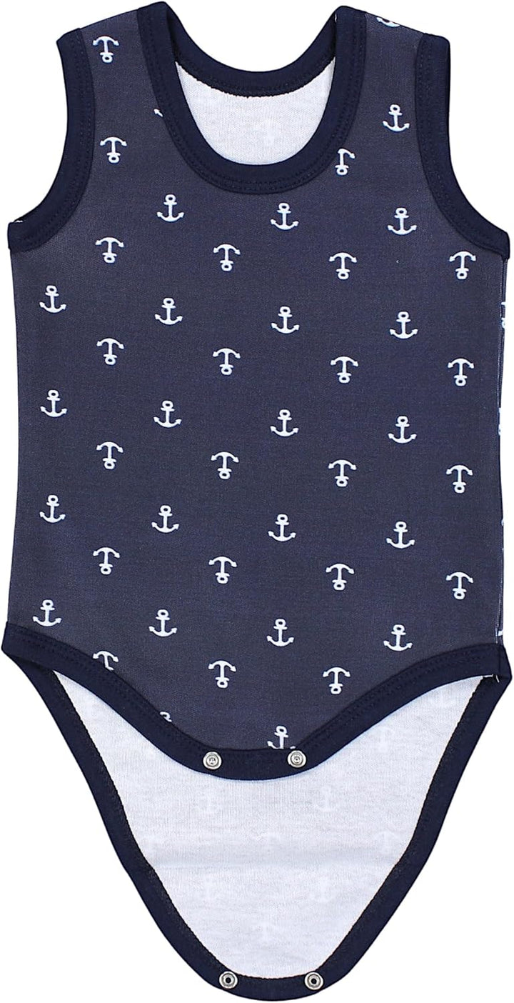 TupTam Baby Jungen Achselbody – Weicher Baby Body im 5er Pack aus Baumwolle, Body Baby Unifarben OEK