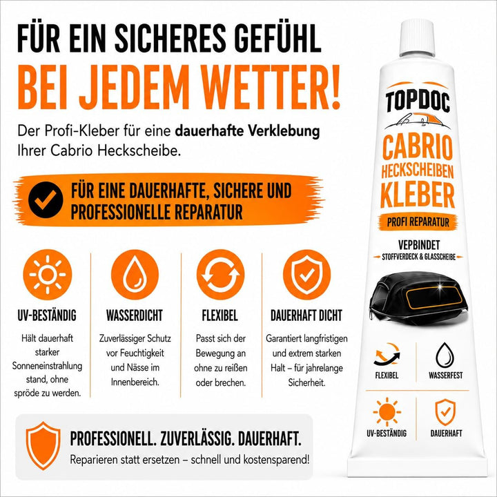 Nubsi Cabrio Verdeck Kleber Scheiben Reparatur Set Heckscheibe neu verkleben