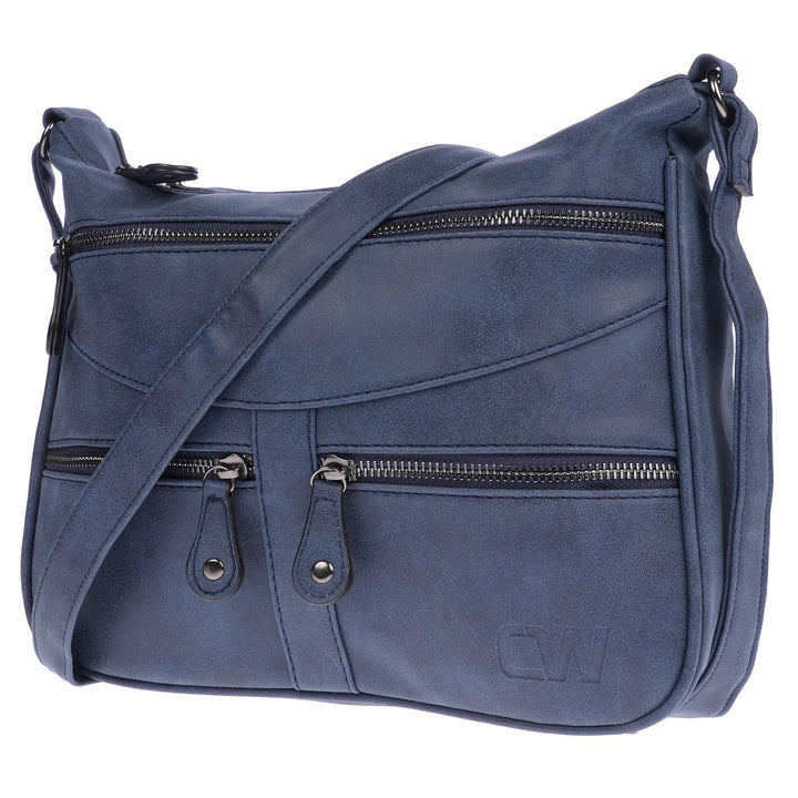 Christian Wippermann Damen Tasche Schultertasche Umhängetasche Crossover Bag Leder Optik Handtasche