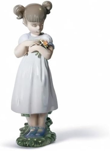 LLADRÓ Mädchen-Figur Blumen Für Mama. Mädchen Mit Blumen. Porzellan.