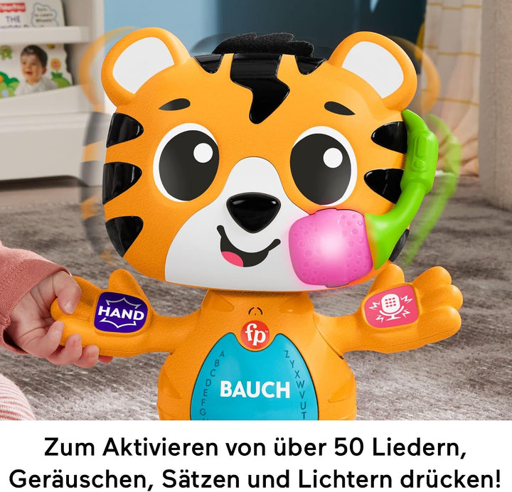 Fisher-Price Lernspielzeug für Babys und Kleinkinder, Beat Bande Lern &amp; Tanz Tiger Justin mit Geräus