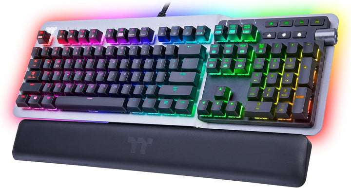 Thermaltake Argent K5 MX Speed Silver Mechanische Gaming-Tastatur RGB Cherry MX Speed Silver Switch
