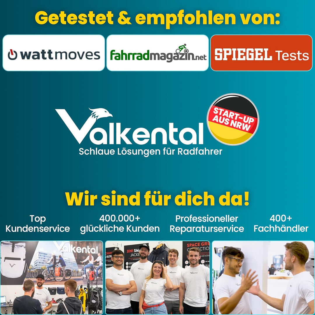 Valkental® 3in1 Fahrradtasche [Bis 25L] - Das Original - Geeignet als Gepäckträgertasche, Rucksack u