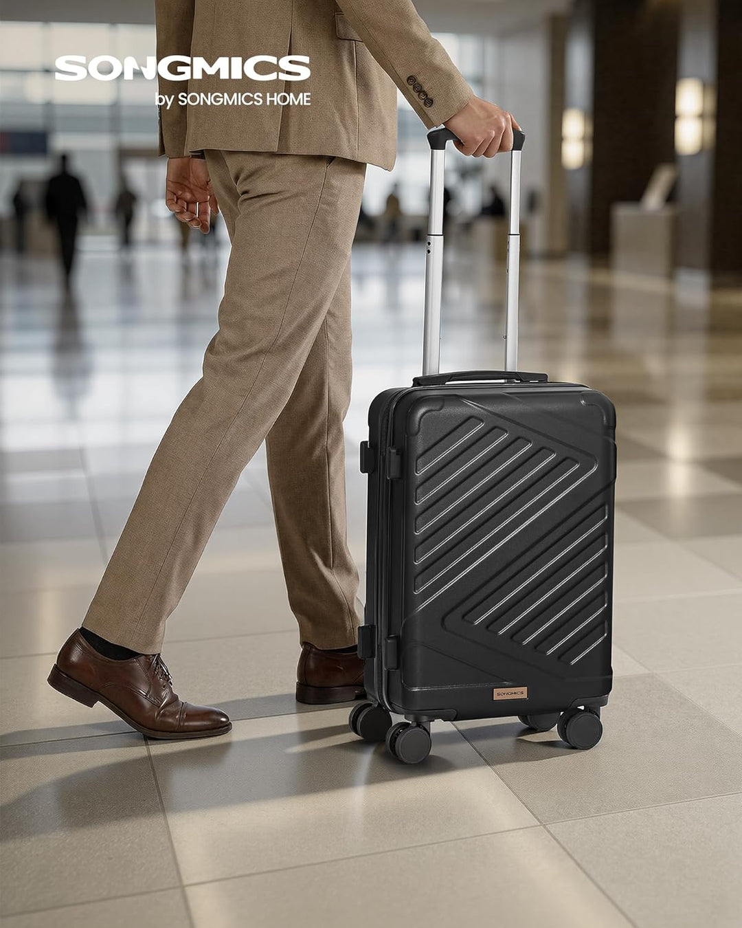 SONGMICS Koffer, Reisekoffer, Hartschalenkoffer mit TSA-Schloss, Koffergurt, ABS-Trolley, 4 Zwilling