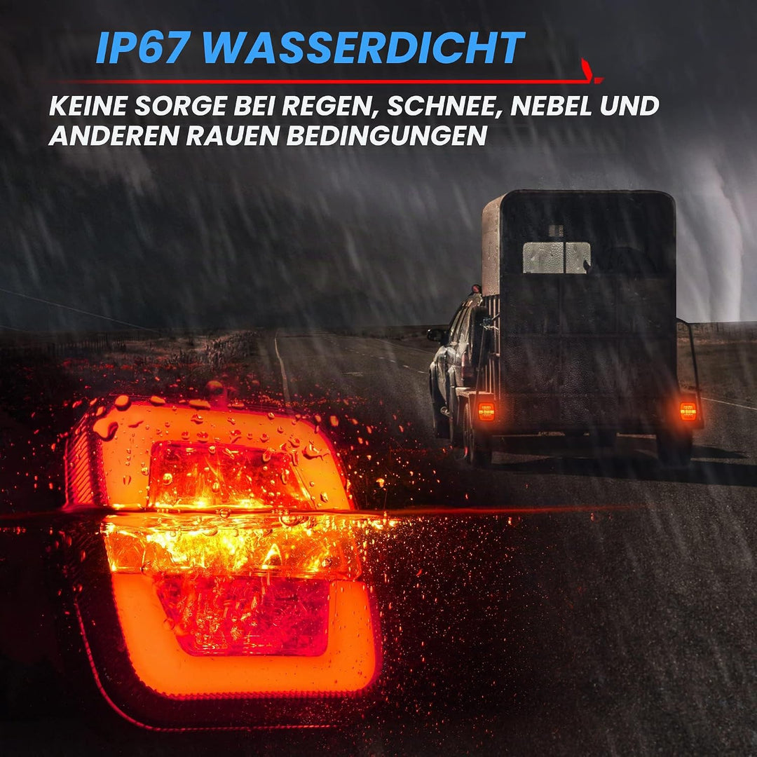 MICTUNING Anhänger Rücklicht-Set Anhängerbeleuchtung 7,5M Kabel mit 2 Steckers Anhänger-Rückleuchte