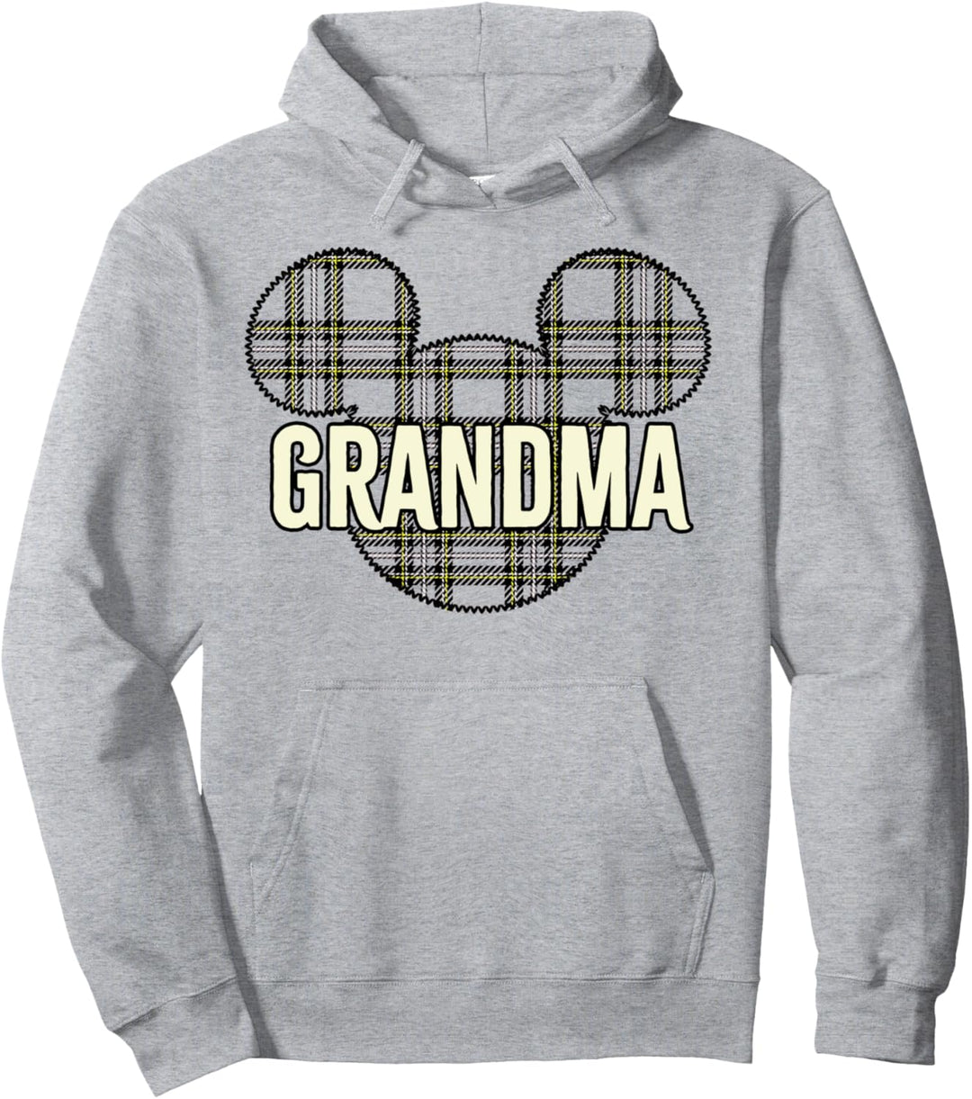 Disney Mickey And Friends Weihnachts-Plaid Grandma Pullover Hoodie