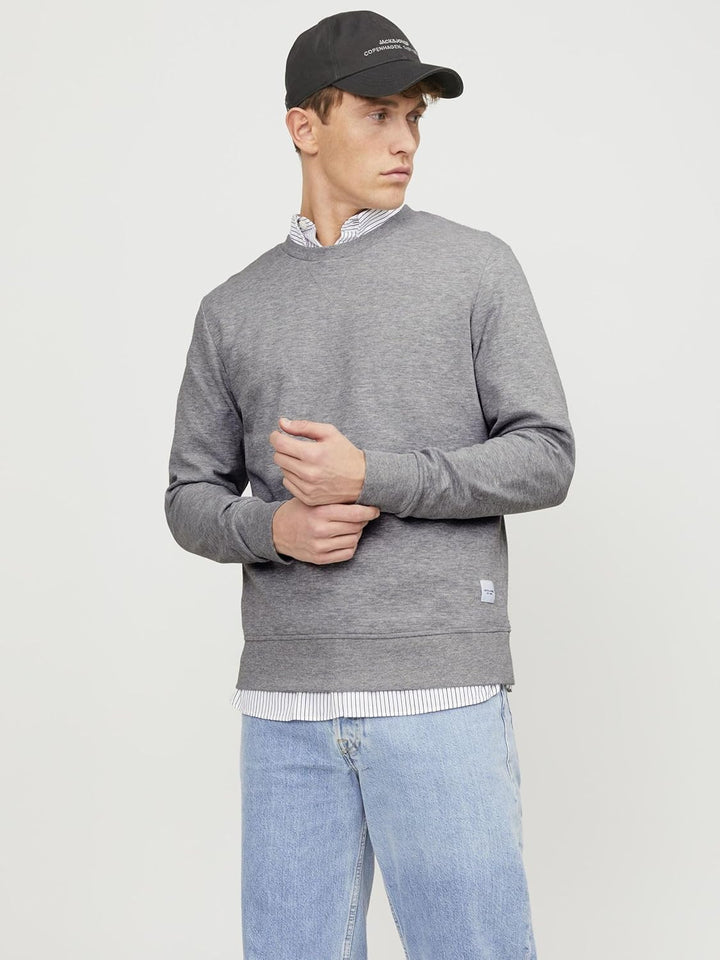 JACK & JONES Herren Jjebasic Sweat Crew Neck Noos Sweatshirt XS Light Grey Melange/Fit:reg, XS Light