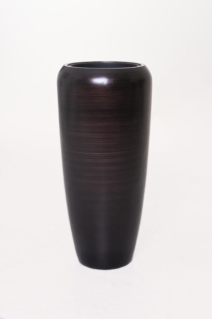 VIVANNO Pflanzkübel Pflanzgefäss Bodenvase exklusiv CAVITA Schwarz Braun Seidenmatt (75x34) Schwarz