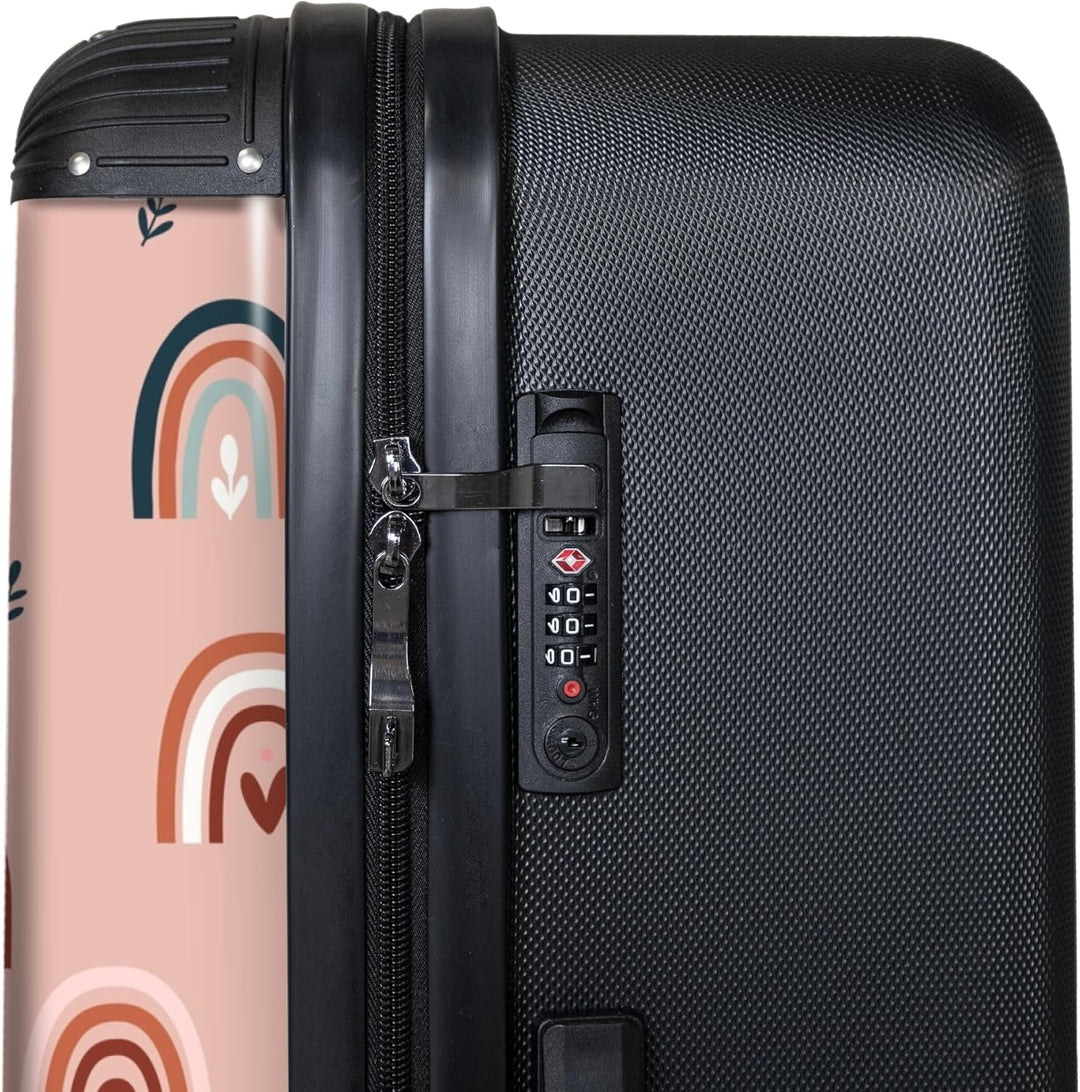 NoBoringSuitcases.com® Koffer XL Gross 77x51.5x28 cm Hartschale Reisekoffer 4 Rollen Leicht Koffer T
