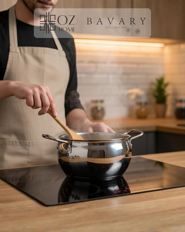 Bavary Kochtopfset 8-teilig – Edelstahl 18/10 Topfset Induktion – Cookware Set mit hitzebeständigen