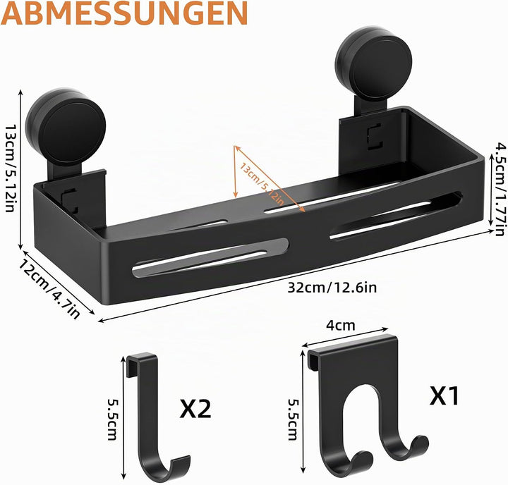 Wisfame Duschablage Saugnapf, Duschregal Ohne Bohren, 10kg Tragfähigkeit Duschregel Shampoo Halterun
