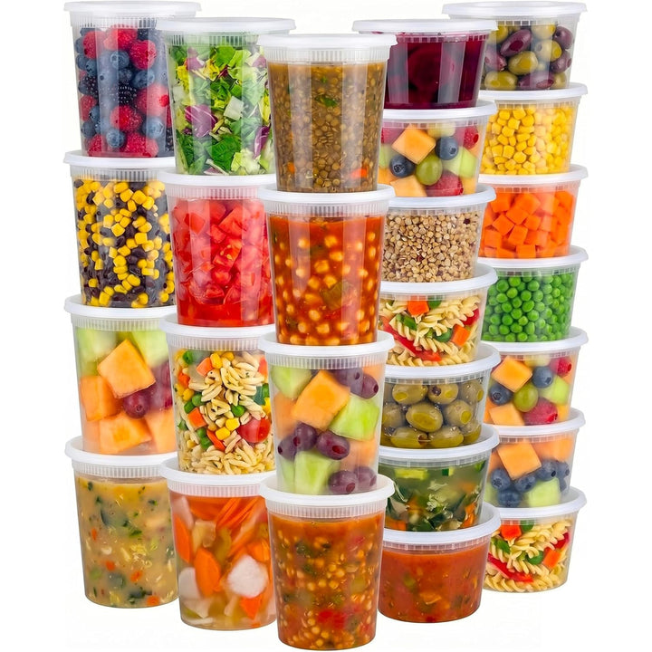 JoyServe Vorratsdosen mit Deckel Luftdicht – 48 Sets mit 54 Deckeln, 24 Vorratsdosen mit 946 ml und