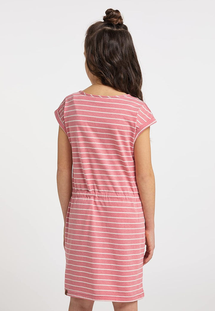 Ragwear Mädchen Kleid Lippi Stripes Dress Sommerkleid gestreift Marine aus weicher Baumwolle, 140 Ro