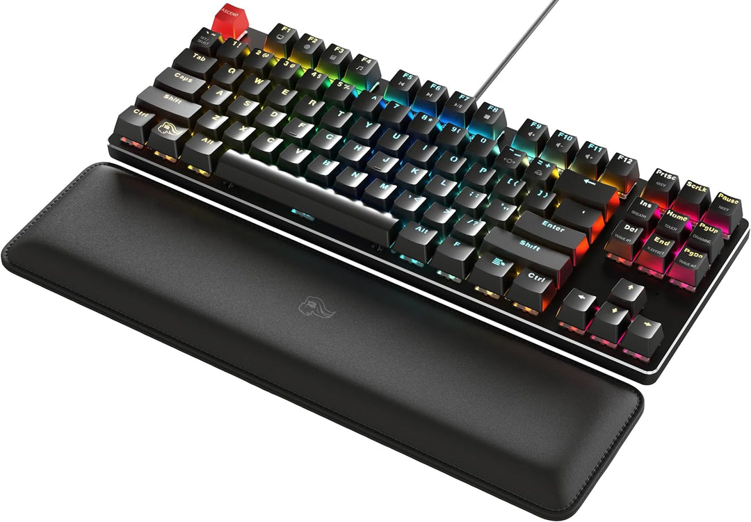 Glorious Gaming Padded Keyboard Wrist Rest (TKL, 17 mm stark) - gesteppte Ränder, glatte Stoffoberfl