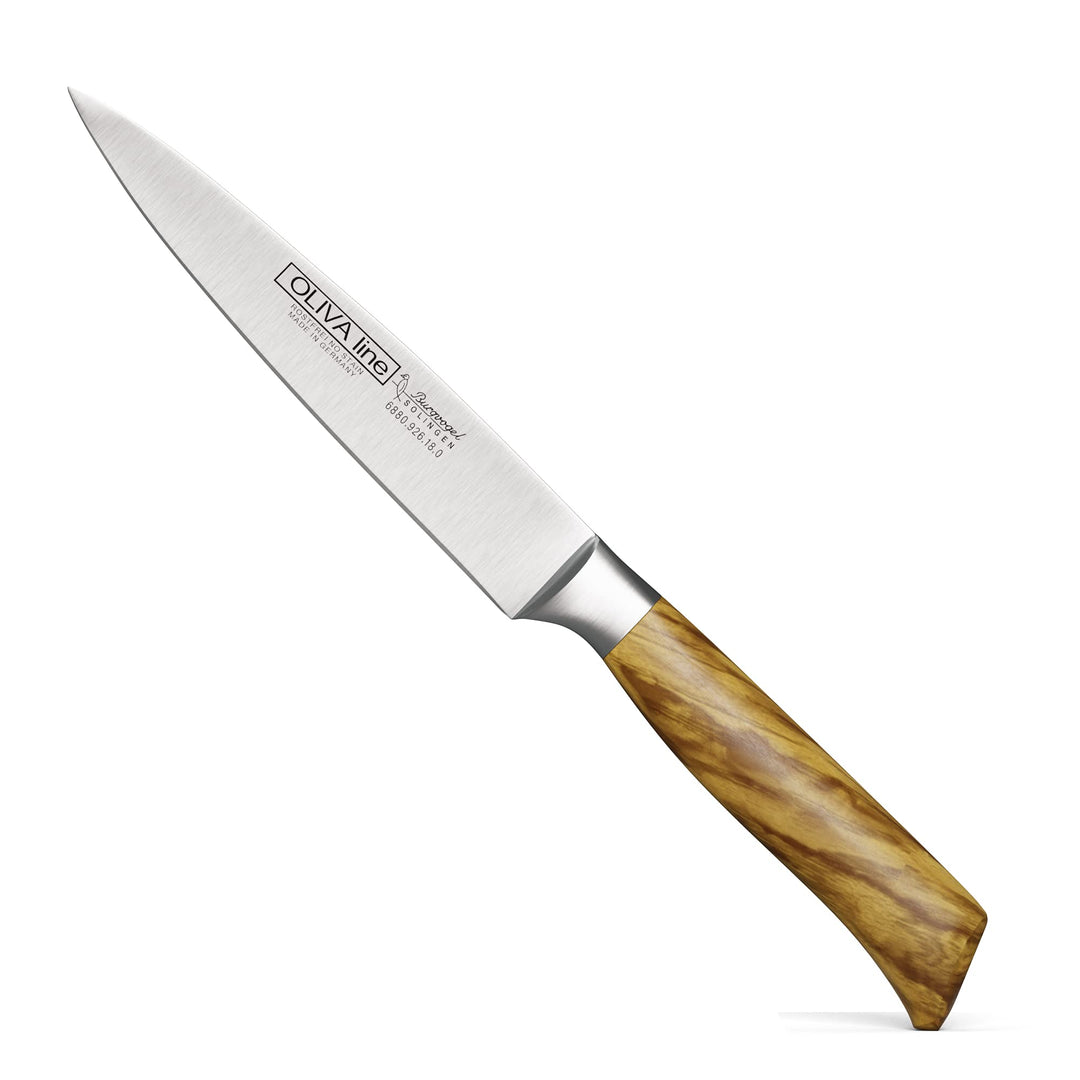 Burgvogel Solingen Tranchiermesser 18 cm geschmiedet Olivenholz, spitze Klinge, Oliva Line, rostfrei