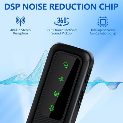 Kabelloses Lavalier Mikrofon für iPhone/Android mit 500mAh Ladekoffer und LED Bildschirmanzeige,Hand