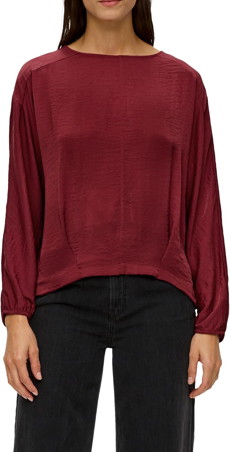 s.Oliver Bluse mit Fledermausärmeln, Rubinrot