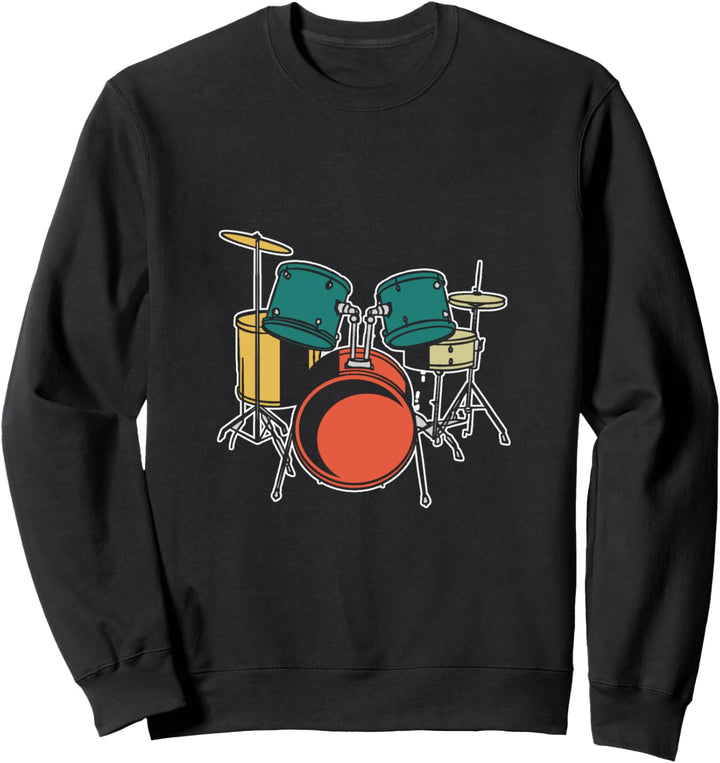 Retro Schlagzeug Instrument Geschenk Vintage Musik Drummer Sweatshirt