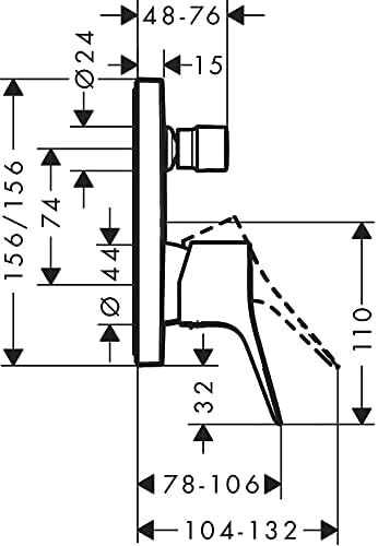 hansgrohe Wannenarmatur Vivenis, Unterputz Badarmatur für 2 Funktionen, Mattweiss Mattweiss Wanne mi