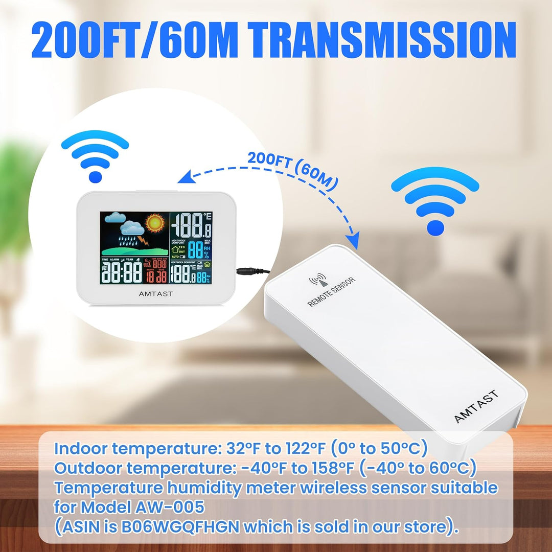 Wireless Outside Sensors Remote-AC-Adapter für Wetterstationsüberwachung, wetterbeständige Sensoren