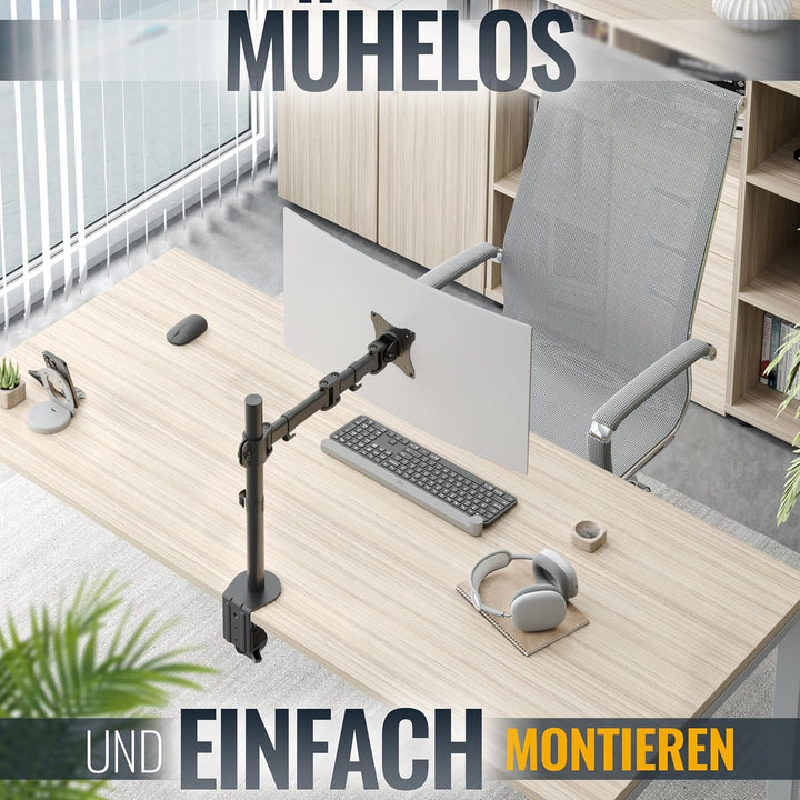 RICOO Monitorarm Monitorhalterung Monitor Halterung Tisch Arme für Computermonitore für 12-29 Zoll B