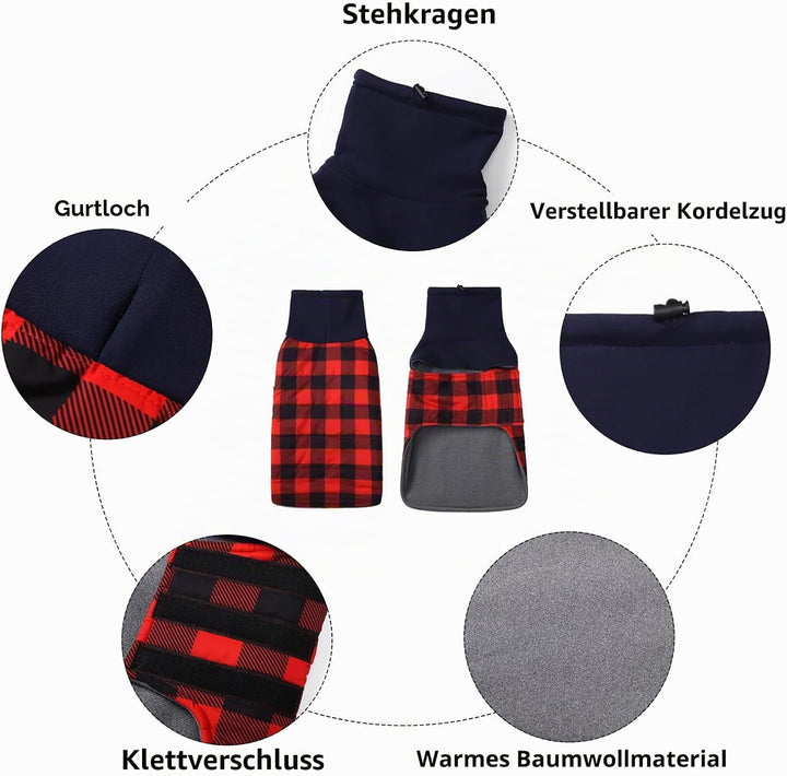 Geyecete Dackel Mantel Winter, Warmer Hunde wintermantel,wasserdichter Hundemantel mit Leinenloch,Hu