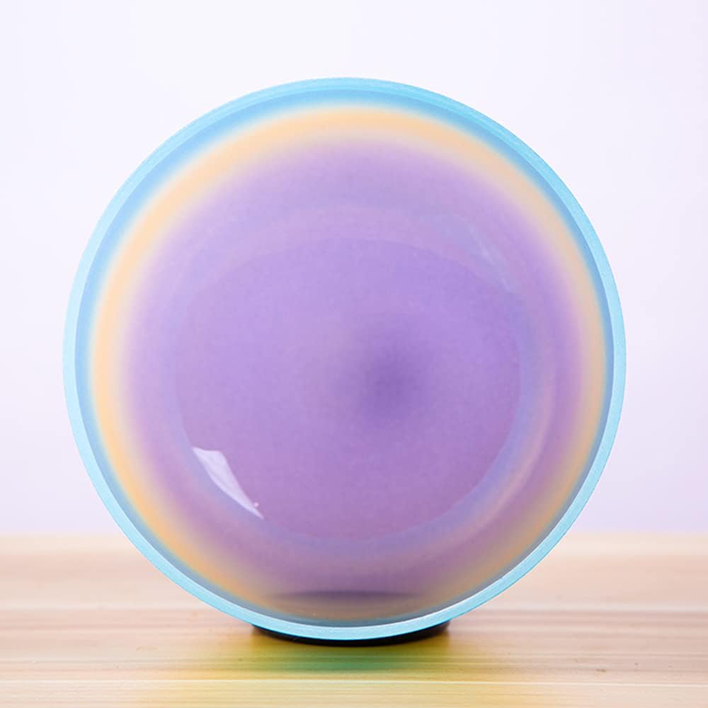 Klangschale aus mattiertem Regenbogenfarben, 440 Hz, G-Hals-Chakra, Quarz-Kristall, für Meditation,