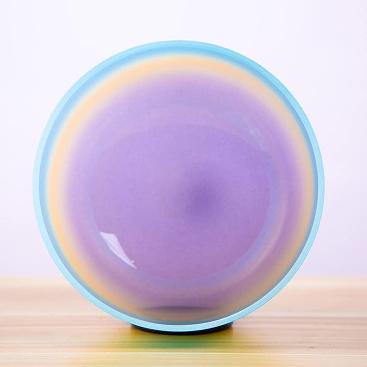 Klangschale aus mattiertem Regenbogenfarben, 440 Hz, G-Hals-Chakra, Quarz-Kristall, für Meditation,