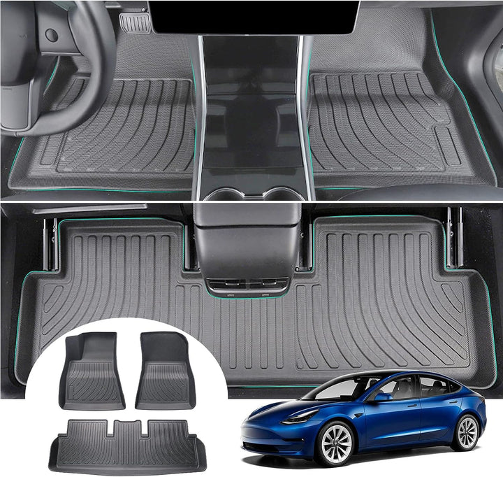GAFAT Tesla Model 3 Fussmatten 2017-2024 2025, Neu Tesla Model 3 Highland 2024 Fussmatten TPE Allwet