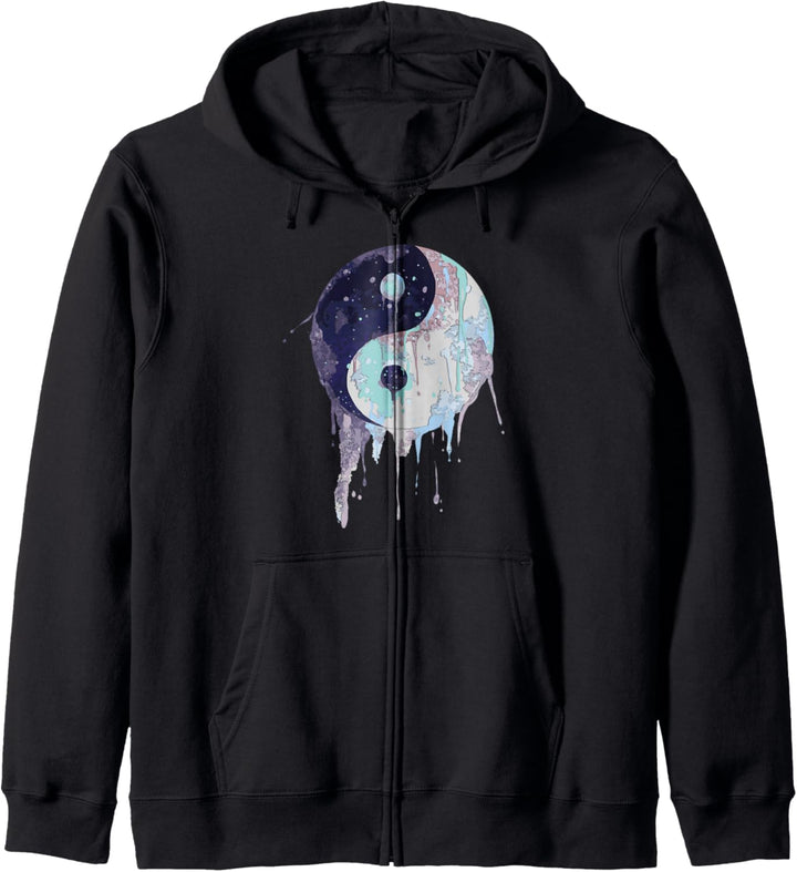 Yin Yang Wasserfarbe Kapuzenjacke