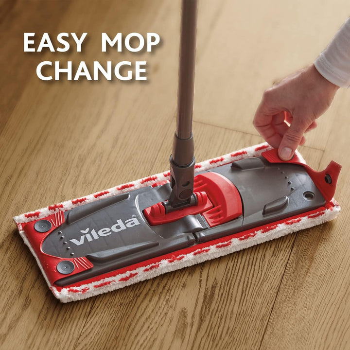 Vileda Ultramax 2in1 Bodenwischer Komplett Set, Wischmopp mit Stiel, Mikrofaserbezug und Eimer mit P
