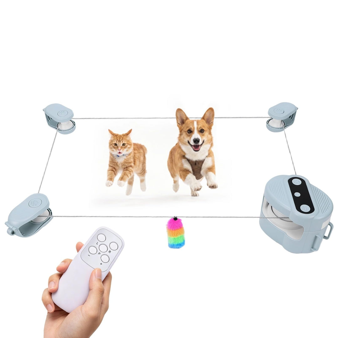 VINGVO Interaktives Katzenspielzeug, Katzenlaufband Katzenspielzeug Elektrisch mit Fernbedienung (He