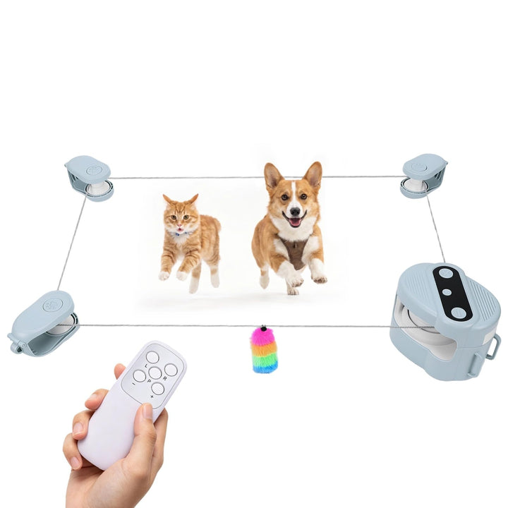 VINGVO Interaktives Katzenspielzeug, Katzenlaufband Katzenspielzeug Elektrisch mit Fernbedienung (He