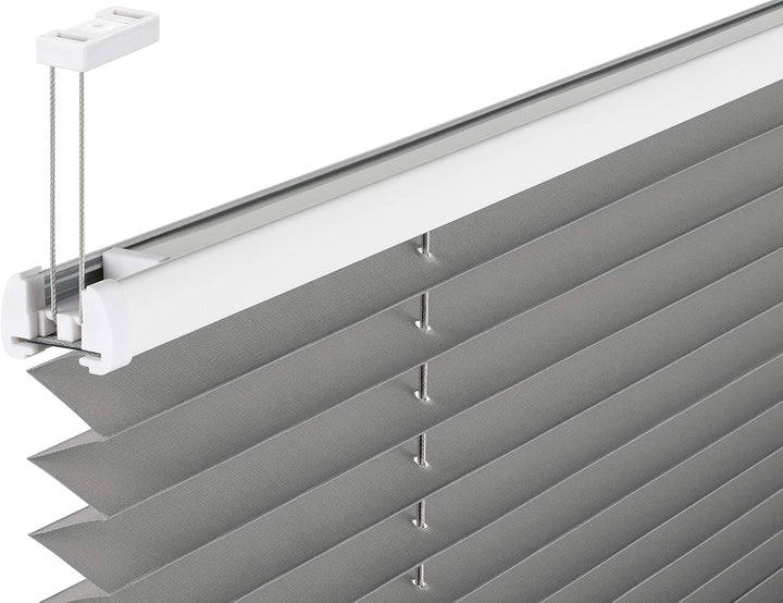 SchattenFreude Plissee nach Mass für Fenster & Tür | Zum Anschrauben in der Glasleiste | Grau, Breit