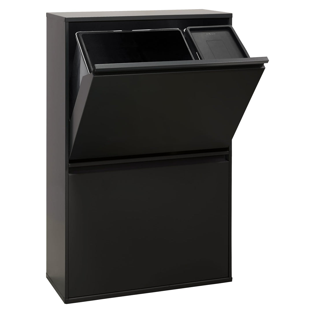 ARREGUI Basic CR606-B2 Mülltrennsystem aus Stahl | 4 Fächer Mülleimer für die Küche | 1 Extra Grosse