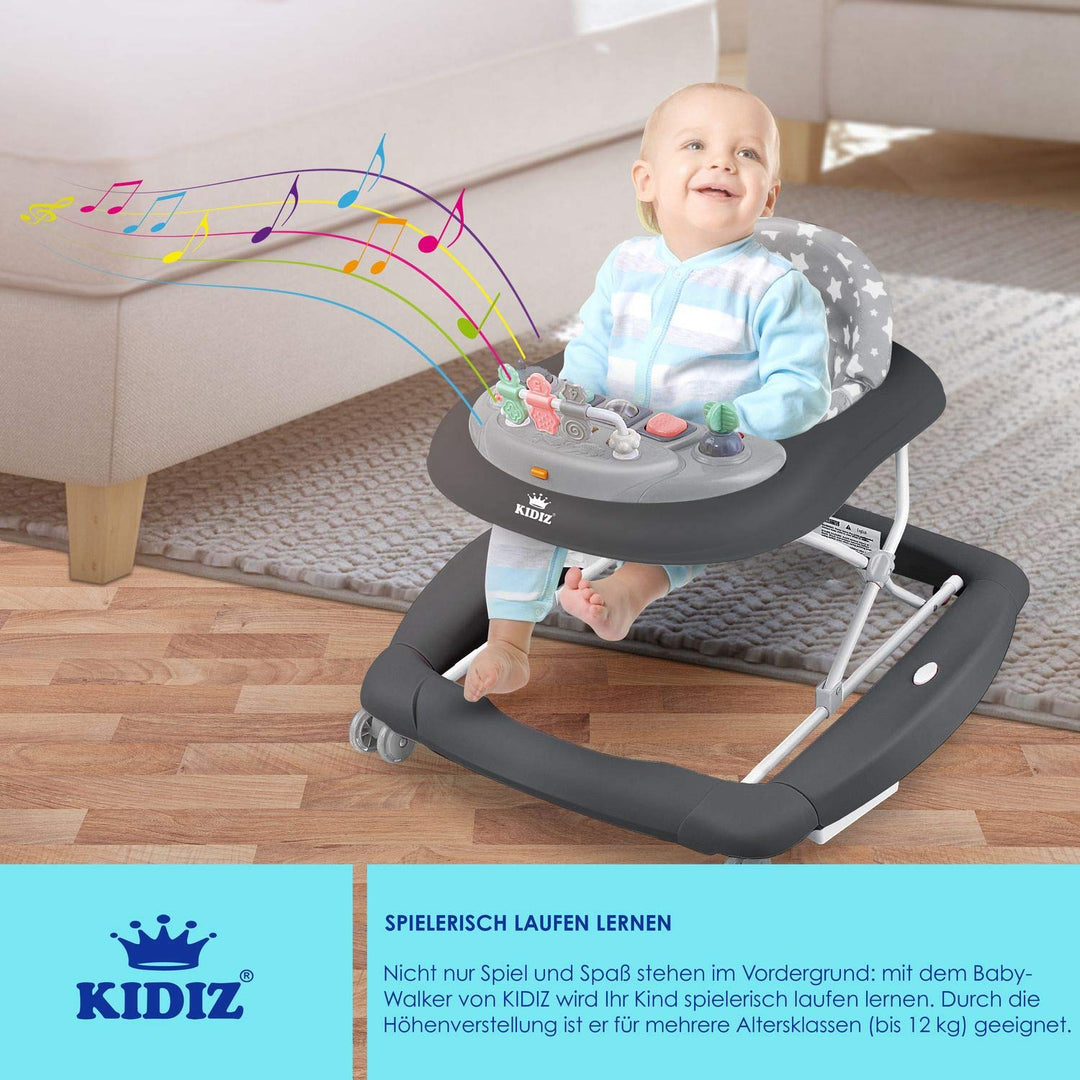 KIDIZ® 4in1 Lauflernhilfe Babywalker Spiel- und Lauflernwagen Gehfrei Schaukelfunktion Babywippe mit