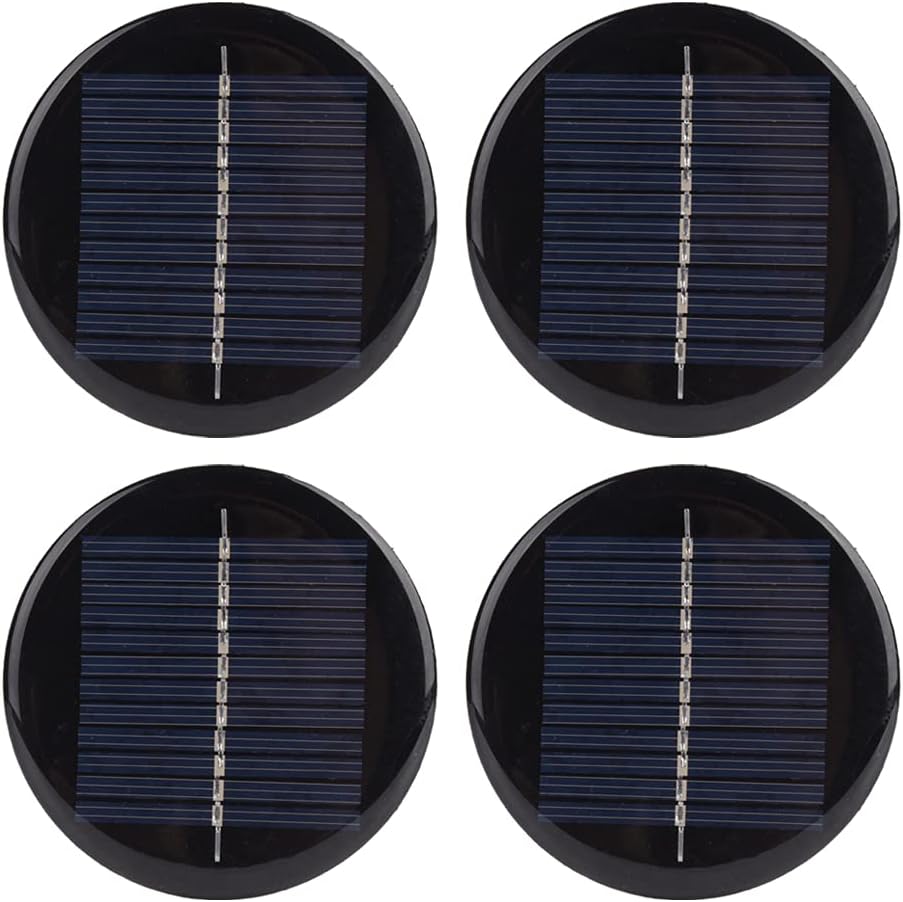 Solar Ersatzoberteil, Runde Sonnenkollektor, 4 Stück 6 V 80 Mm Durchmesser Runder Solarpanelersatz,