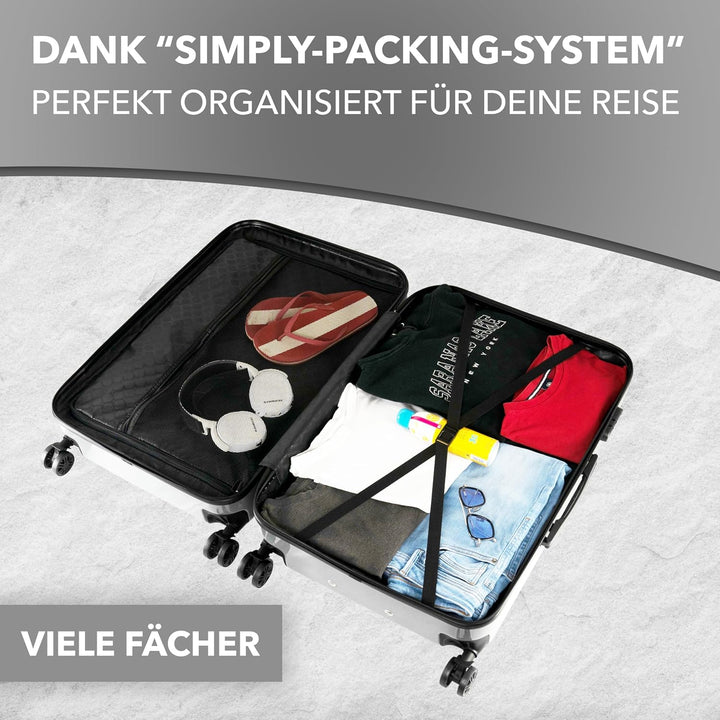 Xonic Reisekoffer – Koffer gross mit Rollen als Hartschalenkoffer – Trolley in Grösse M L XL oder im