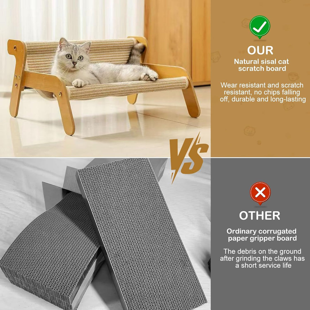 Kratzsofa Katzenbett,Kätzchen Kratzcouch-Sisal Kratzstuhl für Katzen Outdoor&amp;Indoor Katzen-Lounge-St