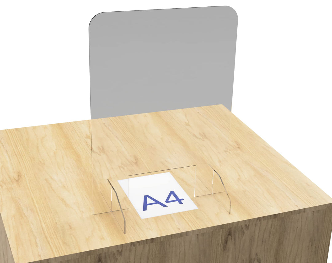 Spuckschutz aus Plexiglas mit 4mm, 60x70cm Virenschutz Hustenschutz Niesschutz, Thekenaufsatz Tischa