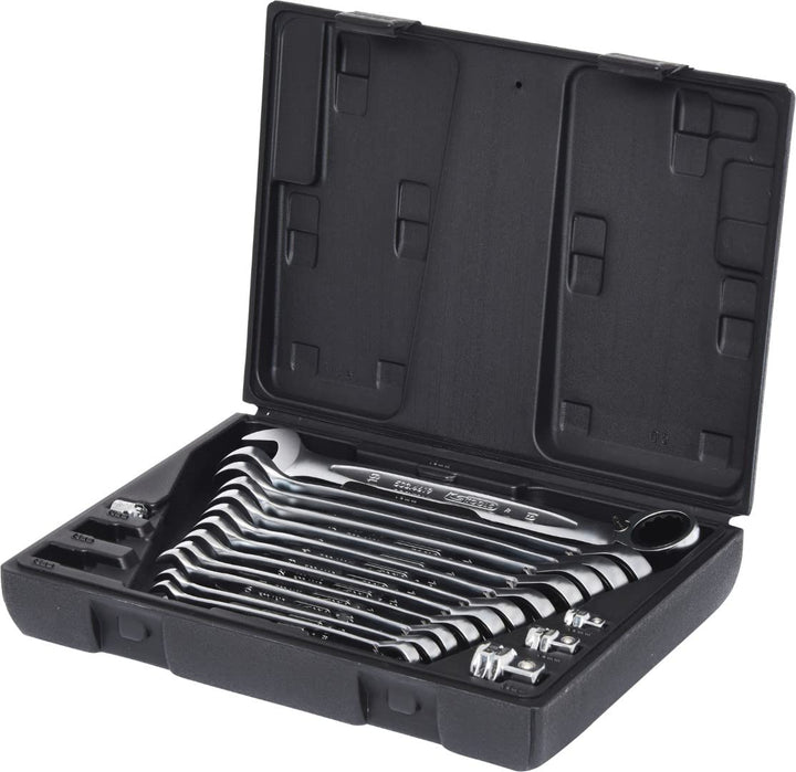 KS Tools 503.4666 GEARplus Ratschenringmaulschlüssel-Satz, umschaltbar,16-tlg Single, Single