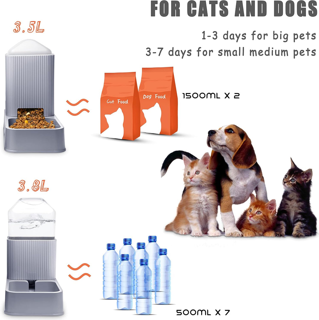 Automatischer Katzenfutterspender mit Wasserspender für Katzen 2er Pack Hundefutter und Wasserspende